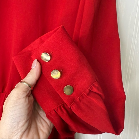 Cupshe red long sleeve dress with ruffle size XL - Picture 5 of 11